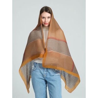 SF1288-WHEAT Oversize Shawl with Attractive Color Scheme