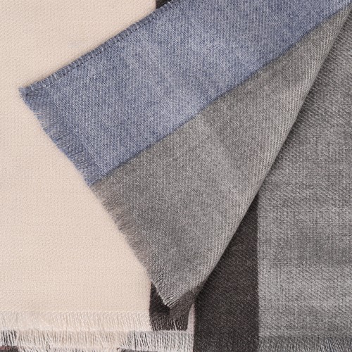 SF1334-BLUE Newest Style Scarf With Colorful Vertical Stripes Cashmere
