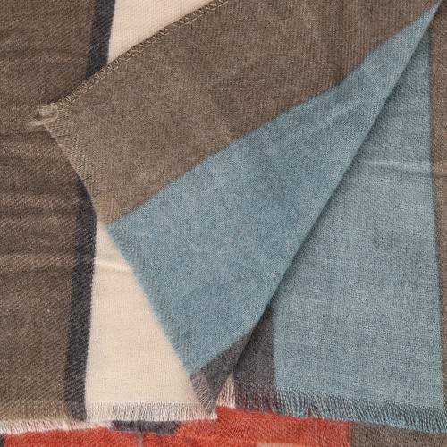 SF1334-GREEN Newest Style Scarf With Colorful Vertical Stripes Cashmere