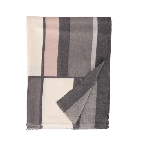 SF1334-GREY Newest Style Scarf With Colorful Vertical Stripes Cashmere