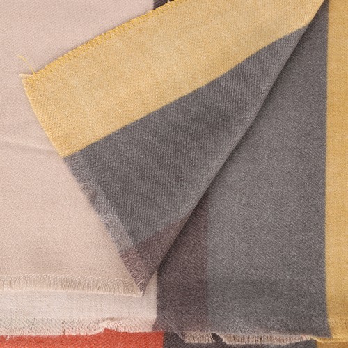 SF1334-YELLOW Newest Style Scarf With Colorful Vertical Stripes Cashmere