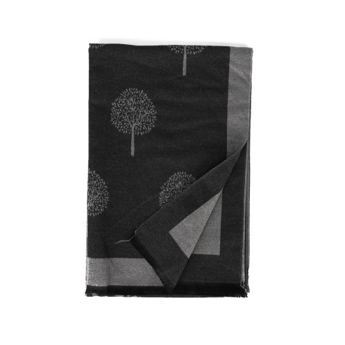 SF1404 GREY Cashmere Scarf With Dandelion Design