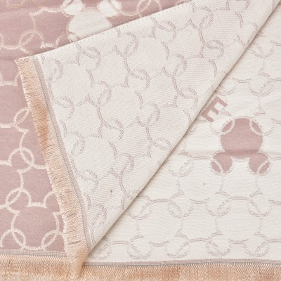 SF1503-BROWN Cashmere Scarf With Mickey Print
