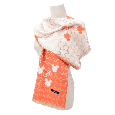 SF1503-ORANGE Cashmere Scarf With Mickey Print