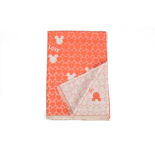 SF1503-ORANGE Cashmere Scarf With Mickey Print