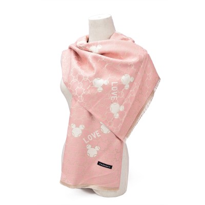 SF1503-PINK Cashmere Scarf With Mickey Print