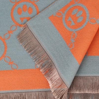 SF1510-BLUE Cashmere Scarf With Claw Pattern