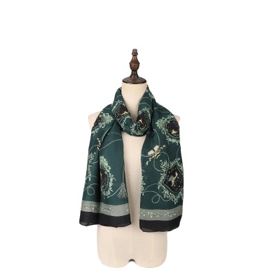 SF1513-GREEN Scarf With A Rattan Pattern
