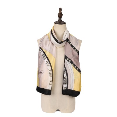 SF1520-YELLOW Morning Glory Pattern Scarf