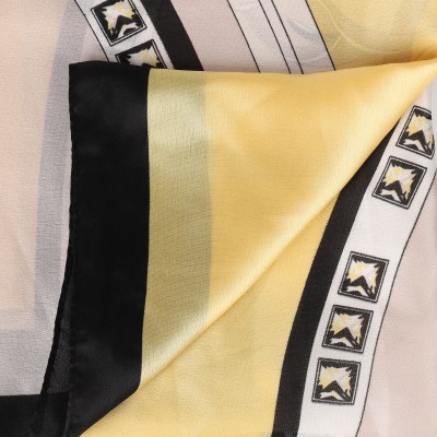 SF1520-YELLOW Morning Glory Pattern Scarf