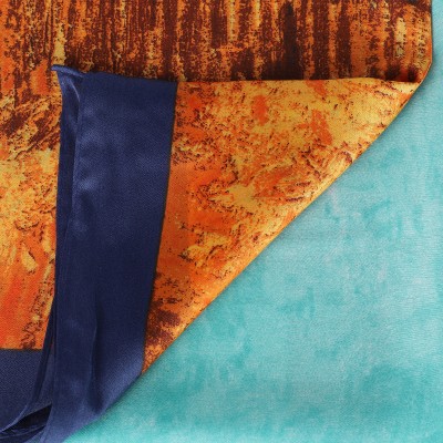 SF1529-BLUE Trees and Fences Pattern Scarf