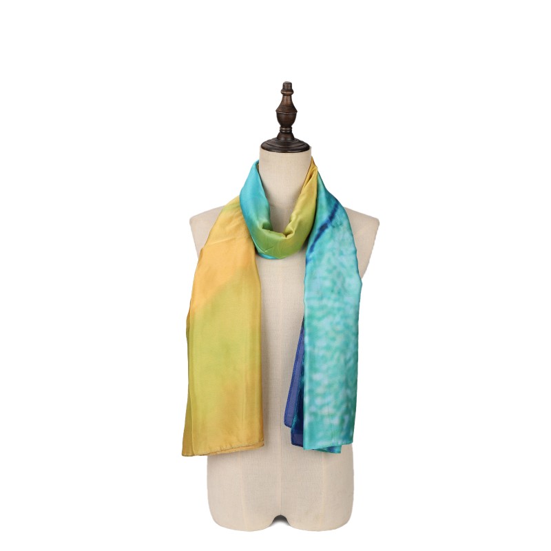 SF1530-BLUE Sunshine and Sea Pattern Scarf