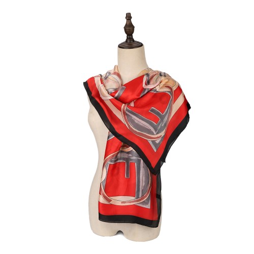 SF1531-RED Ring Pattern Scarf