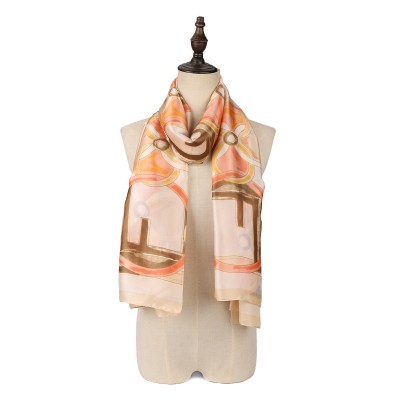 SF1531-WHITE Ring Pattern Scarf