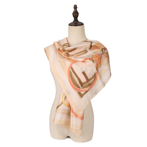 SF1531-WHITE Ring Pattern Scarf