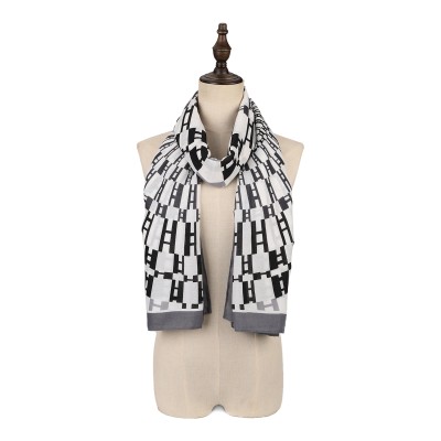 SF1562-GREY Scarf With Radial Pattern