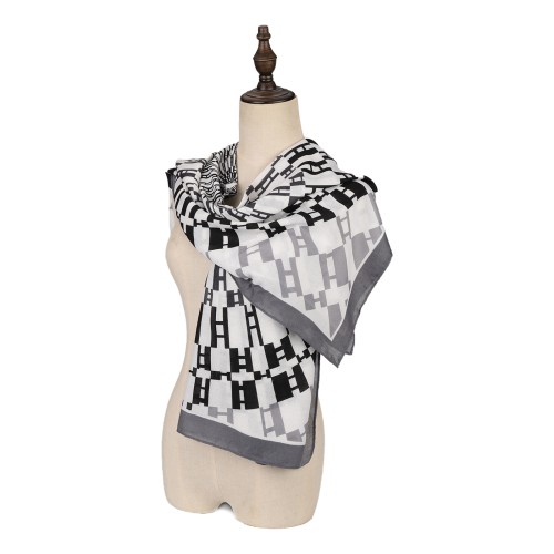 SF1562-GREY Scarf With Radial Pattern