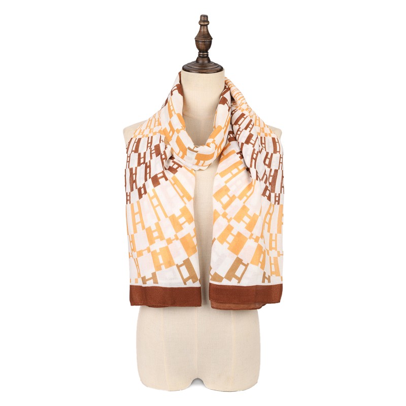 SF1562-KHAKI Scarf With Radial Pattern