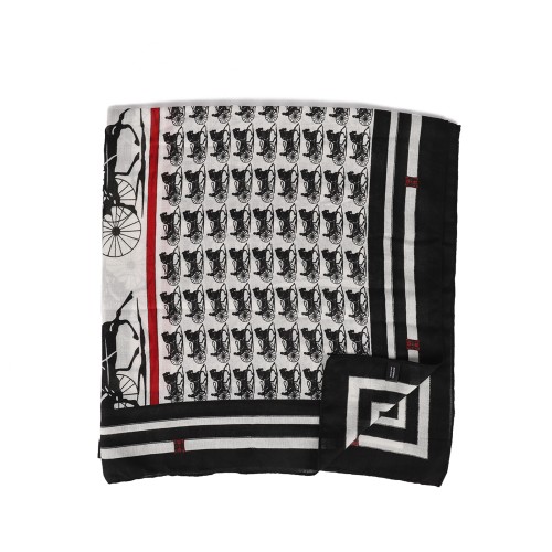 SF1564-RED Horse-drawn Carriage Pattern Scarf