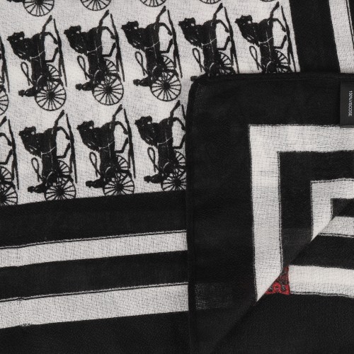 SF1564-RED Horse-drawn Carriage Pattern Scarf