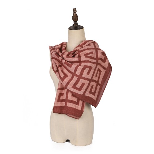SF1565-RED Alphabet Print Scarf