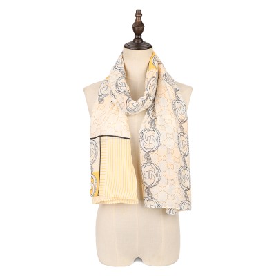SF1567-YELLOW Fashionable Dress Pattern Scarf