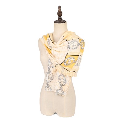 SF1567-YELLOW Fashionable Dress Pattern Scarf