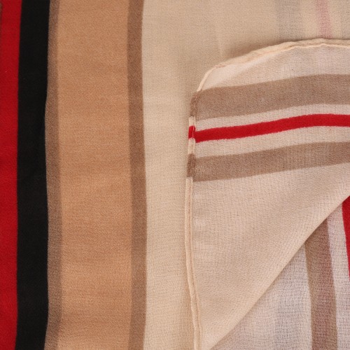 SF1568-KHAKI Striped Pattern Scarf