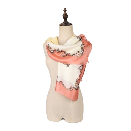 SF1569-ORANGE Ripple Stripe Pattern Scarf