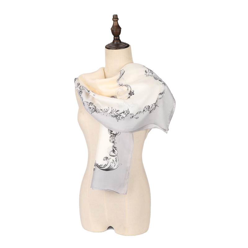 SF1569-WHITE Ripple Stripe Pattern Scarf