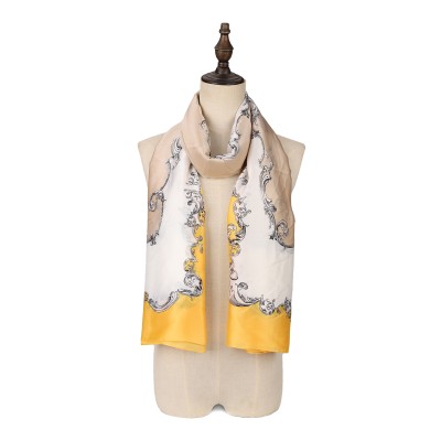 SF1569-YELLOW Ripple Stripe Pattern Scarf