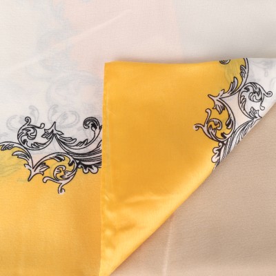 SF1569-YELLOW Ripple Stripe Pattern Scarf