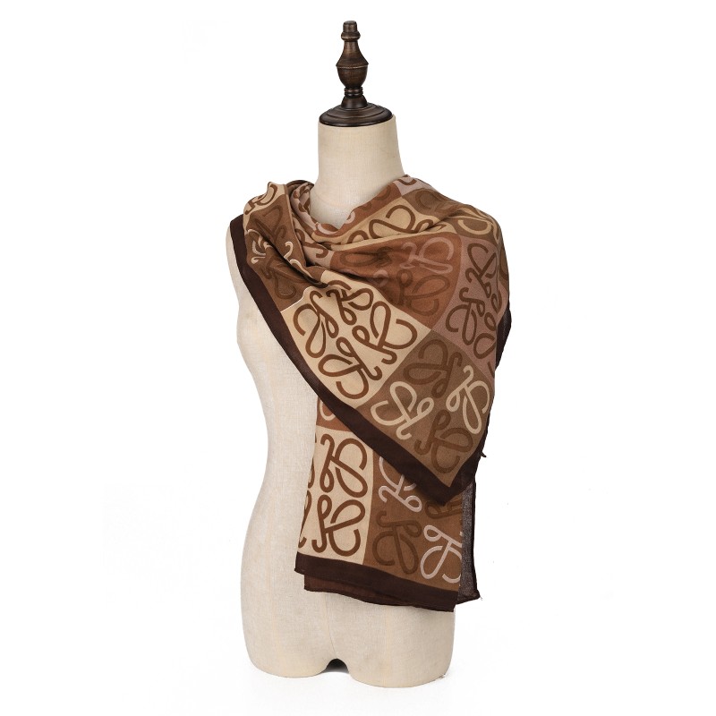 SF1570-BROWN Mysterious Line Pattern Scarf