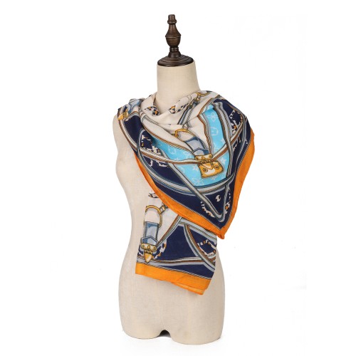 SF1572-BLUE Classic Luxury Style Scarf