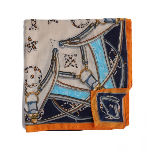 SF1572-BLUE Classic Luxury Style Scarf