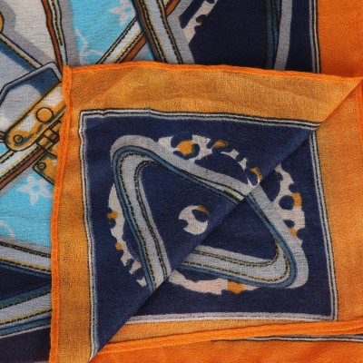 SF1572-BLUE Classic Luxury Style Scarf