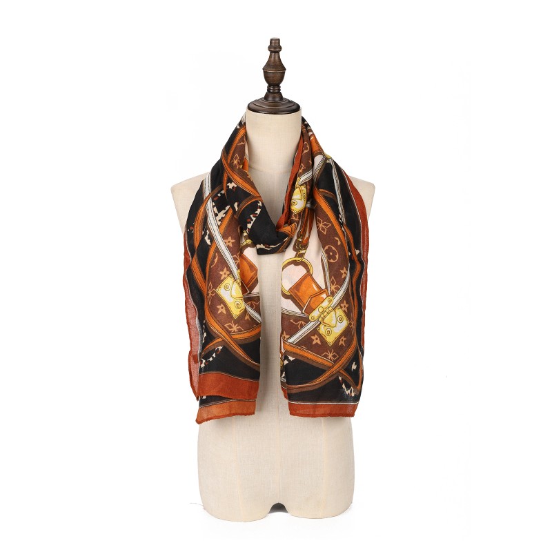 SF1572-COFFEE Classic Luxury Style Scarf