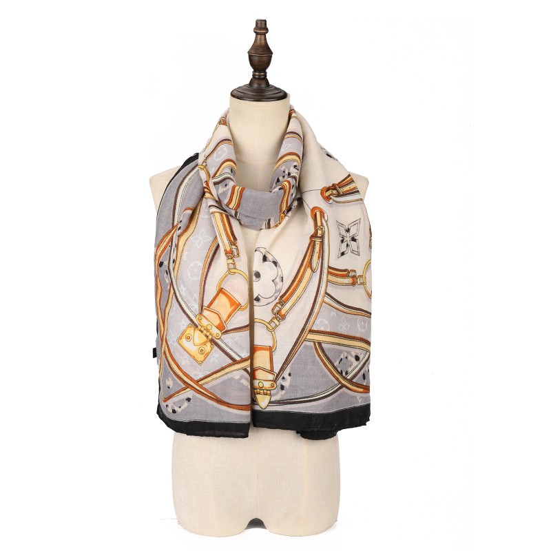 SF1572-GREY Classic Luxury Style Scarf
