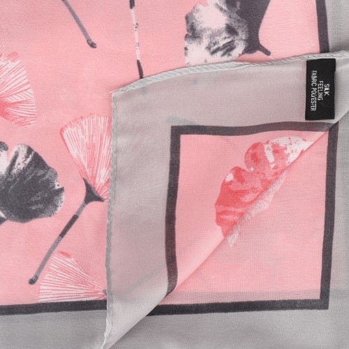 SF1575-PINK Ginkgo Biloba Leaf Print Scarf