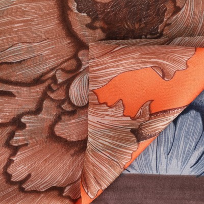 SF1578-ORANGE Flowers and Town Pattern Scarf