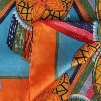 SF1579-ORANGE Gorgeous Flower Print Scarf