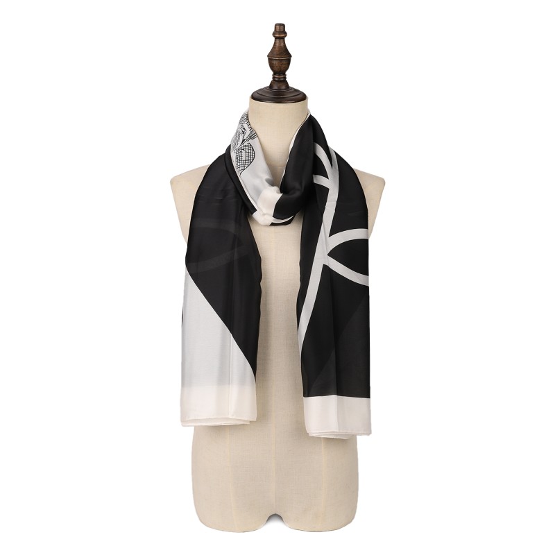 SF1581-BLACK Simple Style Scarf