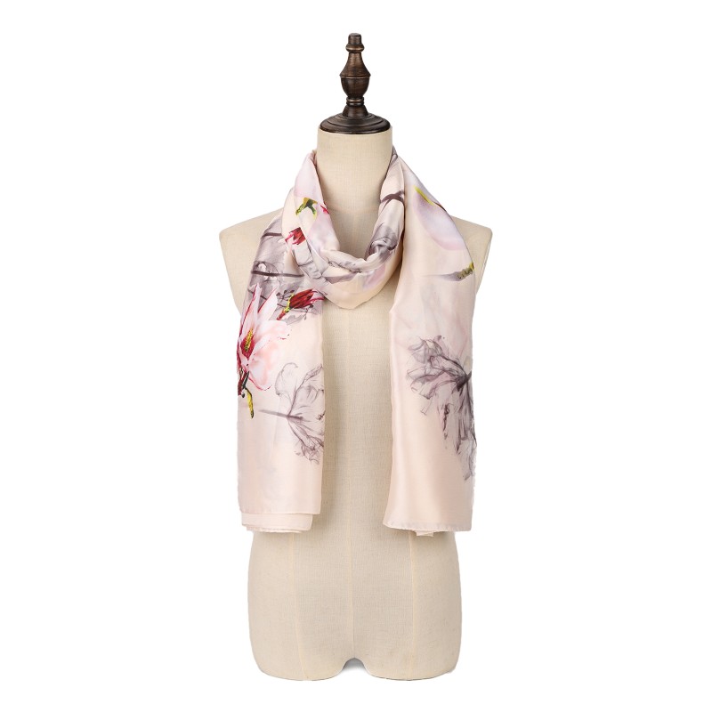 SF1586-BEIGE Floral Pattern Scarf