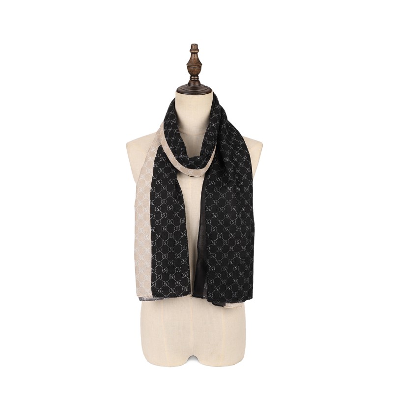 SF1589-BEIGE Scarves with Dense Patterns