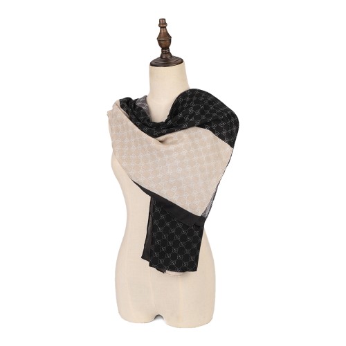 SF1589-BEIGE Scarves with Dense Patterns