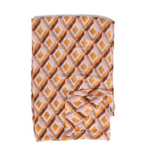 SF1608-ORANGE Dense Diamond Pattern Scarf