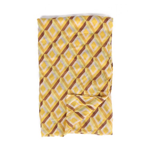 SF1608-YELLOW Dense Diamond Pattern Scarf