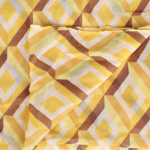 SF1608-YELLOW Dense Diamond Pattern Scarf