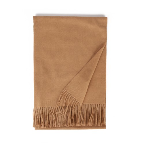 SF3803-CAMEL Solid Color Warm Cashmere Scarf