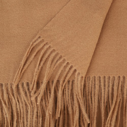 SF3803-CAMEL Solid Color Warm Cashmere Scarf